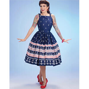 Simplicity 8873 Patterns by Gertie Retro Swing Full Dress Rockabilly 1950s 4-12